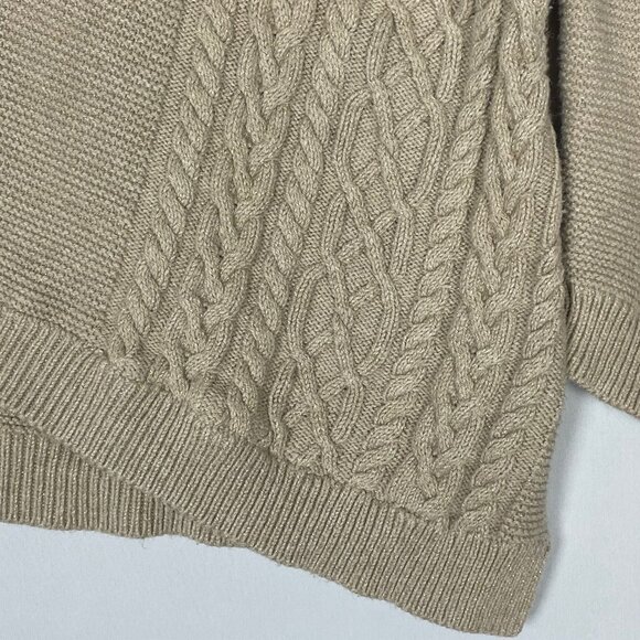 Tommy Bahama Cable Knit Asymmetric Hem Sweater Sz 7/8 Metallic Preppy Event - Picture 2 of 5